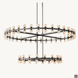 Lampadario di lusso personalizzabile con vendita calda di cristallo di cristallo moderno lampada Arcachon a LED lampadario rotondo a due livelli 60 - Product Image 1