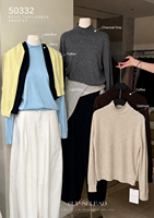 Pull en laine et nylon à col roulé pour femme, couleur unie, coupe régulière, manches longues, tricot d'automne