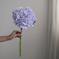 Grande feuille bleu vraie touche hortensia fleur artificielle haute qualité soie fleurs bouquet en gros mariage décoration maison déco