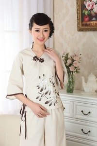 Nueva blusa Cheongsam pintada a mano, algodón, lino, estilo nacional <span class=keywords><strong>chino</strong></span>, traje Tang para mujer - Product Image 3