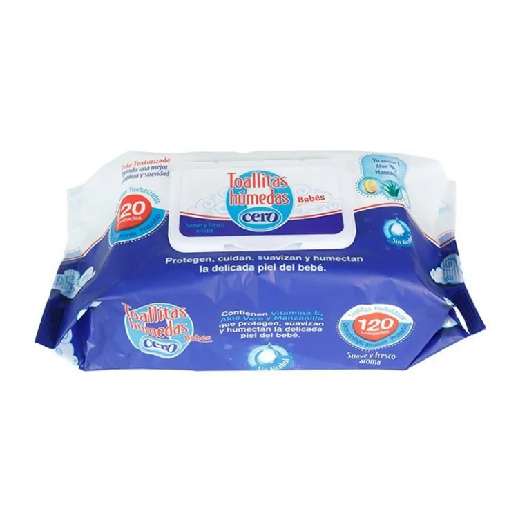 Toallitas húmedas de agua pura 99.9% biodegradables toallitas portátiles fácil cuidado suave toallitas para bebés paquete diario de 120