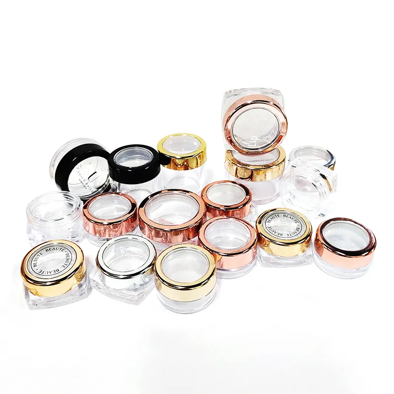 Wholesale Roundキャンディーカラーマカロン形瓶、10グラムEmpty Cosmetic PP Plastic Cream Jar、Lip Balm Eye Shadow Powder Container