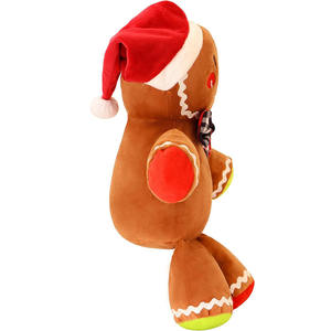 8561 2026 Nuevo Diseño de Juguete de Peluche de Jengibre Navideño con Mejillas Rojas y Gorro de Santa Claus, Muñecos de Peluche Suaves para Abrazar, Regalos de Navidad para Niños - Product Image 2