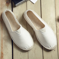 Espadrilles basses rétro classiques Mocassins en toile de chanvre respirants à la mode polyvalents absorbant la sueur pour l'automne non lavables