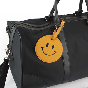 Étiquette de bagage personnalisée en cuir PU en forme de cœur, pique, trèfle, avec visage souriant imprimé, étiquette de valise imperméable pour sacs de voyage - Product Image 2