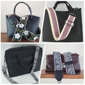 Tali tas kustom tali bahu kulit lebar 5cm yang dapat diatur tali bordir Jacquard - Product Image 2