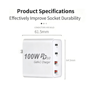 Adaptateur secteur de charge rapide GaN PD 100W Type-C Prise EU Chargeur pour voyage et bureau - Product Image 6