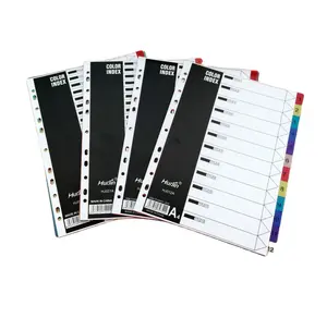 Factory Price Tab Index File Dividers A4 size PP Stationery File Color Index Paper File Folder Tab Dividers