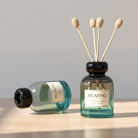 Personnaliser Logo Reed Diffuseur Bouteille Luxe Rond 100ML 150ml 200ml Bouteille En Verre Aroma Reed Diffuseur Bouteilles
