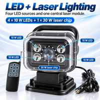 Projecteur laser LED télécommandé 70W IP65 étanche 360° °   Projecteur rotatif 6000K pour camion, chasse, camping, tout-terrain