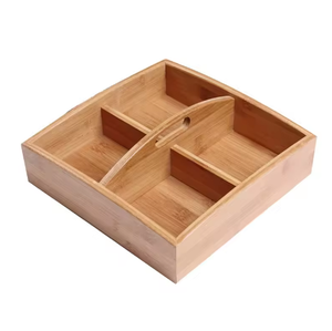 Plateau à fruits secs en bambou pour le rangement, boîte à fruits secs sans couvercle, plateau multifonction pour collations et bonbons - Product Image 2