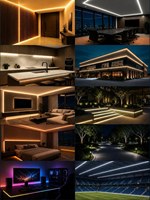 Bande LED COB intelligente AIKEOU 2mm 5mm IP65 CCT Blanc Chaud Dimmable Flexible IP68 5m 12V Extérieure Étanche 24V