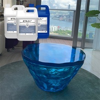 Ensemble de résine cristalline pour table de rivière époxy Deep Verser-Dessus de table en résine époxy coulée transparente