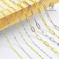 Chaîne polyvalente transfrontalière en acier inoxydable, maillons trombone longs, collier ras du cou, chaîne de bijoux vierge, vente en gros
