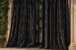 Cortina Decorativa Opaca de Terciopelo Estilo Fornasetti, Panel de Cortina Elegante Estilo Art Nouveau para Sala de Estar y Dormitorio - Product Image 2