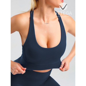 Soutien-gorge de sport LULI pour femme à maintien élevé, dos nageur, design simple, en Spandex/Polyester, couleur unie, pour entraînement et activités sportives - Product Image 6