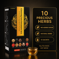 Sachets de thé aux dix trésors de ginseng naturel sans sucre – Infusion bien-être quotidienne pour le bureau, la maison, les cadeaux et les tasses du matin