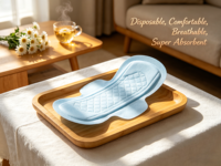 Serviettes hygiéniques jetables en coton respirant à ailettes, haute absorption, avec protection anti-fuites pour femmes