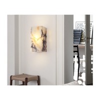 Lampe murale de nuit en marbre Calacatta Viola de luxe avec LED pour hôtel, restaurant, bar, couloir, chambre à coucher