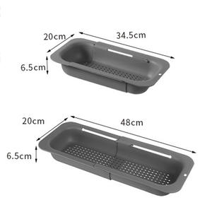 Ausziehbarer Abtropfkorb aus Silikon und PP für die Spüle, zum Waschen von Gemüse und Obst, Abtropfen von gekochter <span class=keywords><strong>Pasta</strong></span> und Trocknen von Geschirr - Product Image 6