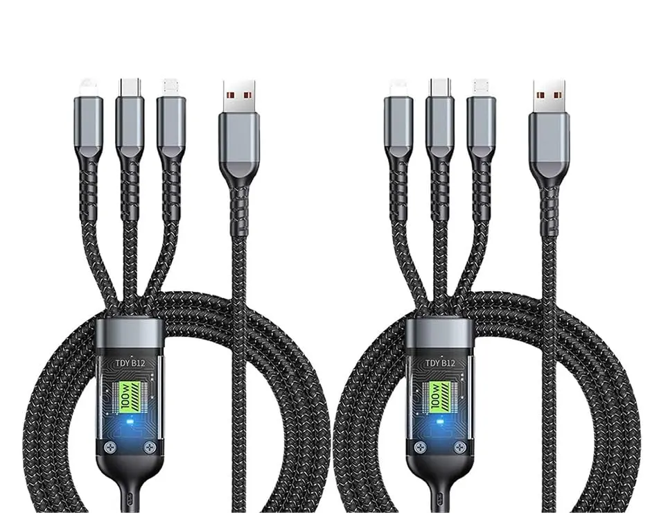 Neues Design beliebtes Produkt 3 in 1 nylon geflochtenes USB-Kabel PD 100 W usb mikro zu usb typ c Telefonkabel