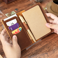 de qualité supérieure avec fentes pour cartesBoucle de stylo Étui pour ordinateur portable en cuir véritable haute capacité