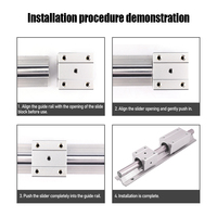 Rail linéaire HLTNC SBR16 de 100-6000 mm avec 2 blocs de roulement linéaire SBR16UU pour routeur CNC, imprimante 3D et applications DIY