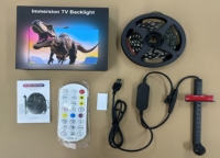 Kit d'éclairage USB/TV, bande LED à changement de couleur synchronisée avec la musique, 5 mètres, DC5V, télécommande, certifié CE/EMC, RGBIC