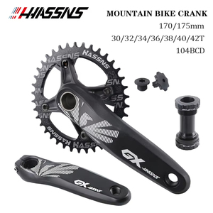HASSNS Juego de Bielas Integradas para Bicicleta de Montaña, 7-12 Velocidades, 30-42T, 170/175mm, 1 Corona, Bielas MTB, Brazos de Biela, Juego de Bielas para Bicicleta - Product Image 1