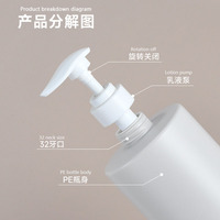 Bouteille de shampooing et de gel douche en HDPE cylindrique haut de gamme et tendance, 500/1000 ml, avec pompe à lotion (sérigraphie couleur personnalisable)
