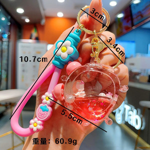 Bán Buôn Quà Tặng Ba Lô Mặt Dây Chuyền Trôi Chai Keyring Dễ Thương Anime Búp Bê Lỏng Đồng Hồ Báo Thức Hình Dạng Keychain Với Ban Nhạc - Product Image 4