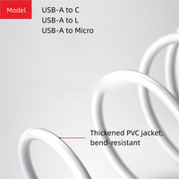 Kabel Data Tipe C PVC 2.0 USB-A ke C Super cepat kabel Data Tipe C pengisian daya Cepat kabel Data USB Tipe C untuk ponsel