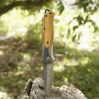 Couteau de poche tactique pliable avec manche en bois, acier inoxydable 3cr13, outil de camping en plein air, EDC, autodéfense