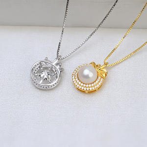 S925 <b>Silver</b> Fine Jewelry <b>Set</b> DIY Accessories-Personalized Female Pendant Necklace Pearl Empty <b>Ring</b> Holder 1306 - Product Image 3