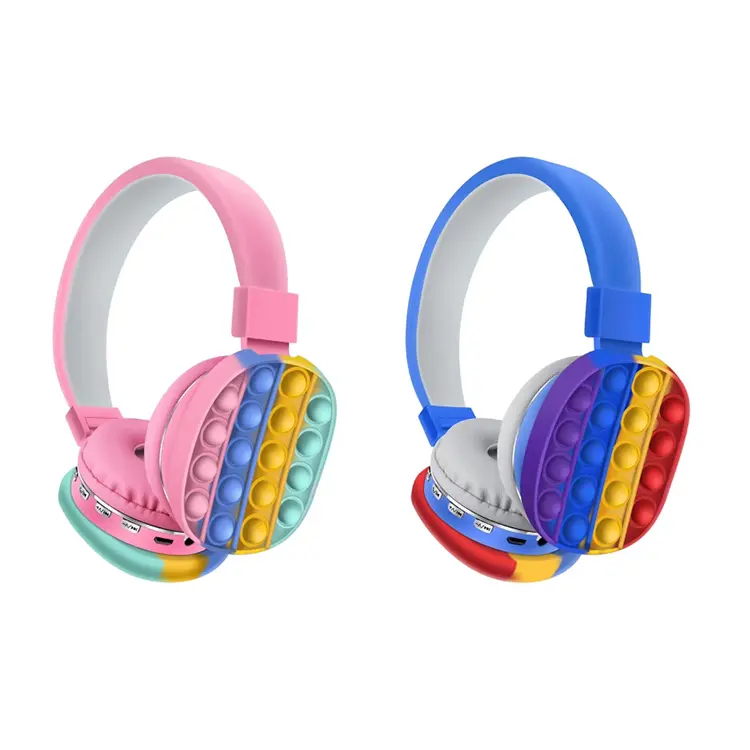 New Rainbow Wearable Cute And Fashionable Student Headphones Gift Music Pops Wireless Headset Fidget Headphone