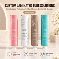 Tube d'emballage pour crème pour les mains en aluminium et plastique laminé, logo personnalisé, impression UV, bouchon à vis 12,7-35 mm