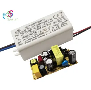 Seestar隔离AC220-240V DC12-20V 450mA 6W 7W 8W 9w PFC无闪烁TUV SAA CE CB ERP防水发光二极管壁灯发光二极管驱动器