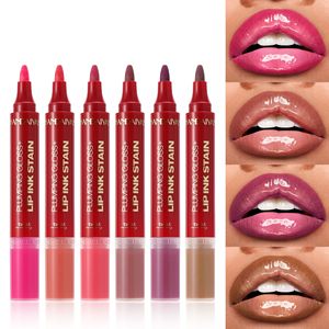 HANDAIYAN profesyonel <span class=keywords><strong>2</strong></span> in 1 çift kafa sıvı Lipliner dudak parlatıcısı dudak leke tonu nemlendirici dolgunluk parlak - Product Image 2