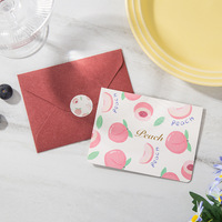 Cartes pliables à thème fruité multi-motifs, cartes en papier imprimées avec de jolis motifs de pastèque, orange, myrtille, pêche