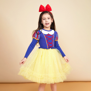 Robe de princesse Blanche-Neige pour filles, en coton, à manches longues, pour spectacle télévisé, film, Halloween, Noël, cosplay, déguisement de personnage pour enfants - Product Image 1