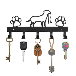 Porta llaves de metal con forma de pata de perro, para montar en la pared, con 5 ganchos, decorativo, para la entrada del hogar. - Product Image 1