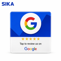 Carte NFC SIKA pour avis Google, 13,56 MHz, logo personnalisé, code QR, URL, carte de visite intelligente RFID, utilisation hôtelière, NTAG213, acrylique étanche NFC