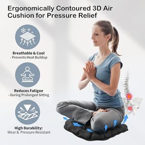 Gối ngồi tròn có lỗ, gối ngồi hình bánh rán bơm hơi dành cho bệnh trĩ, gối ngồi chịu lực cao, giảm đau, bằng sáng chế Hàn Quốc - Product Image 3