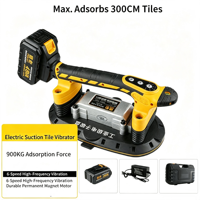 Vibrateur de carrelage professionnel 21V à moteur à balais rechargeable, conception à ventouse, 12000R, pour carreaux grand format et dalles de roche (OEM/ODM)