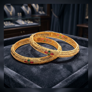 Joyería de Moda al por Mayor, Brazaletes Chapados en Oro de 14K, 18K y 24K, Brazaletes de Diseño Tradicional, Brazaletes de Latón Rellenos de Oro - Product Image 6