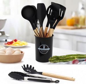 Utensilios de Cocina de Silicona - Juego de Utensilios de Cocina - 446 ° Juego de Utensilios Resistentes al Calor F, Accesorios de Cocina para Utensilios Antiadherentes, Libres de BPA - Product Image 1