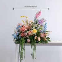Composition florale artificielle colorée pour arche de mariage, chemin de table et décoration de toile de fond pour événements et fêtes