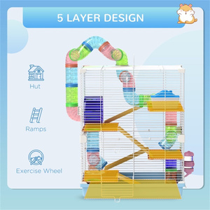 DB <strong>Collapsible</strong> Pet <strong>Cage</strong> for Hamsters Guinea Pigs Reptiles Dogs-Solid Steel Bamboo Iron Glass-Breeding <strong>Cage</strong> Belt Box Packaging - Product Image 3