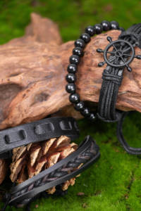 Bracelet en cuir tressé rétro tendance, ensemble de bracelets ethniques populaires, cadeau idéal pour les Américains et les Européens - Product Image 2