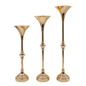 Nuevos Floreros de Metal Plateados en Oro y Plata con Forma de Trompeta, Grandes y Lujosos, para Centros de Mesa de Boda - Product Image 4